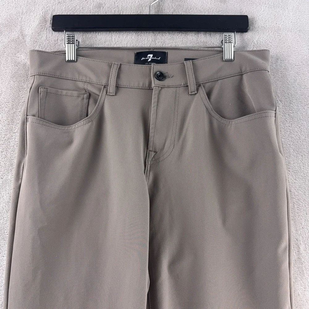 7‎ For All Mankind Slimmy Tapered Pants Mens Size 32x30 Brown Stretch Casual